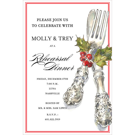 Festive Cutlery Invitations